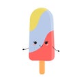 Set of cute cartoon ice creams.Vector illustration of healthy food for takeout, bar or restaurant menu