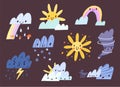 Set of Cute cartoon weather