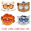 Set of cute cats