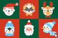 Set of Cute christmas characters