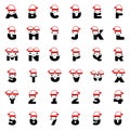 Set of cute Christmas characters in the shape of letters and numbers Royalty Free Stock Photo