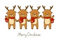 Set of cute Christmas deers