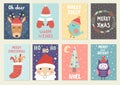 Set of cute Christmas greeting cards Royalty Free Stock Photo