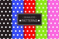 Set of Cute Classic Polkadot Seamless Pattern