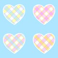 Set of cute colored hearts in a box. Royalty Free Stock Photo