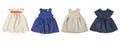 Set of cute colorful baby dresses