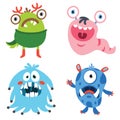 Set Of Cute Colorful Monsters Royalty Free Stock Photo