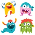 Set Of Cute Colorful Monsters Royalty Free Stock Photo