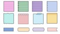 set of cute colorful planner, notepad, memo, grid paper, sticky note, reminder, and journal. cute, simple, and printable