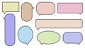 set of the cute colorful speech bubble, conversation box, message box, chatbox, speaking bubble