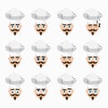 Set of cute cook emoticons.
