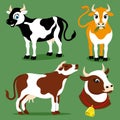 Set of cute cows.