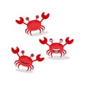 Set of cute crab character