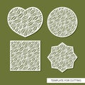 Set of cute decorative panels in the shape of a heart, circle, square, star. Royalty Free Stock Photo