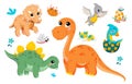 Set of cute dinosaurs