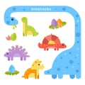 Set of cute dinosaurus for kids.