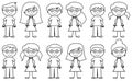 Set of Cute and Diverse Stick People in Vector Format Royalty Free Stock Photo