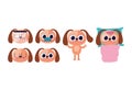 set of cute doggys stickers Royalty Free Stock Photo