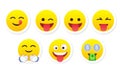 Set of cute emojis illustration