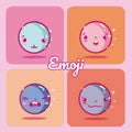 Set of cute emojis