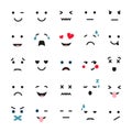 Set of cute emotions isolated on white. Emoji vector