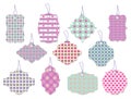 Set of cute floral tags and labels with hearts