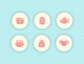 Set of cute food icons Royalty Free Stock Photo