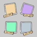 Set of cute frames for photos, hand drawn style Royalty Free Stock Photo