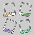 Set of cute frames for photos, hand drawn style