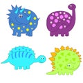 Set of cute funny Dinosaurs Royalty Free Stock Photo