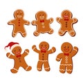 Set of Cute Ginger Bread Illustration in Flat Design