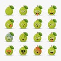 Set of cute guava with emoticons