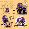 Set of Cute Halloween illustrations