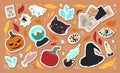 set of cute Halloween stickers Royalty Free Stock Photo