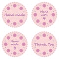 Set of cute hand made badges. Templates of labels, tags for hand made product