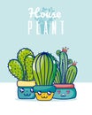 Cute houseplant kawaii cartoon