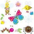 Set of cute insects