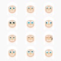 Set of cute judge emoticons.