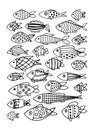 set of cute little fish for design items for children isolated on a white background. Beautiful fish for banners