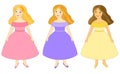 Set of cute little girls, princess dress