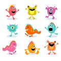 Set of cute little monsters 2 Royalty Free Stock Photo