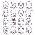 Set of cute little monsters emoticons. Royalty Free Stock Photo