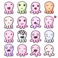Set of cute little monsters emoticons. Royalty Free Stock Photo