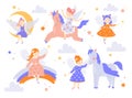 Set of cute magical fairies