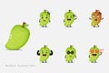 Set of cute mango fruit characters