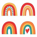 Set of cute minimalist scandinavian rainbows