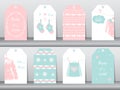 Set of cute paper winter tags,winter clothes,baby clothes,Vector illustrations