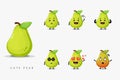 Set of cute pear mascots