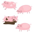 Set of cute pigs Royalty Free Stock Photo