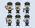 Set of cute police cop mascot design